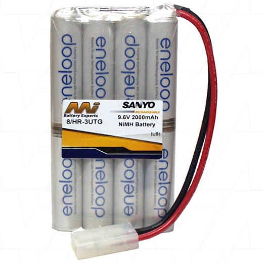 Picture of 8/BK-3MCCE METRO ENELOOP 9.6V 2000MAH NIMH R/C HOBBY BATTERY PACK - 8 X AA BATTERIES WITH TAMIYA CONNECTOR